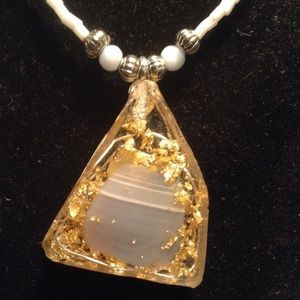 blue lace agate & 24k gold orgonite